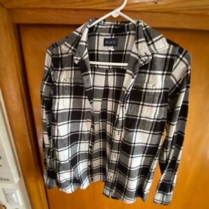The Children's Place Black and White Plaid Button Down Shirt